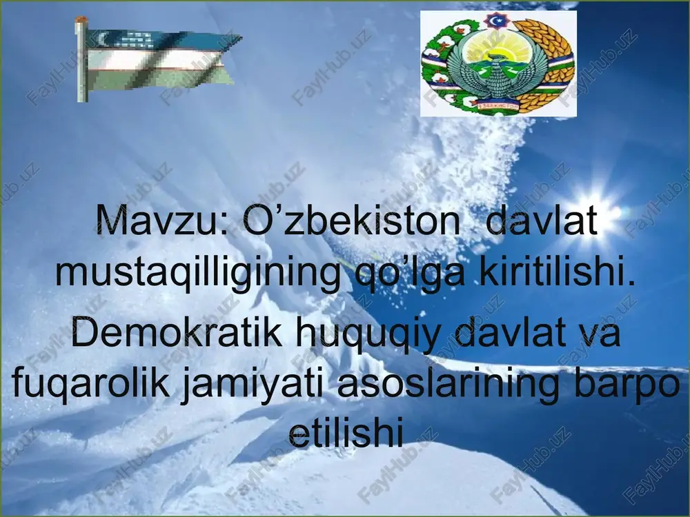 o’zbekiston davlat mustaqilligining qo’lga kiritilishi — PPT