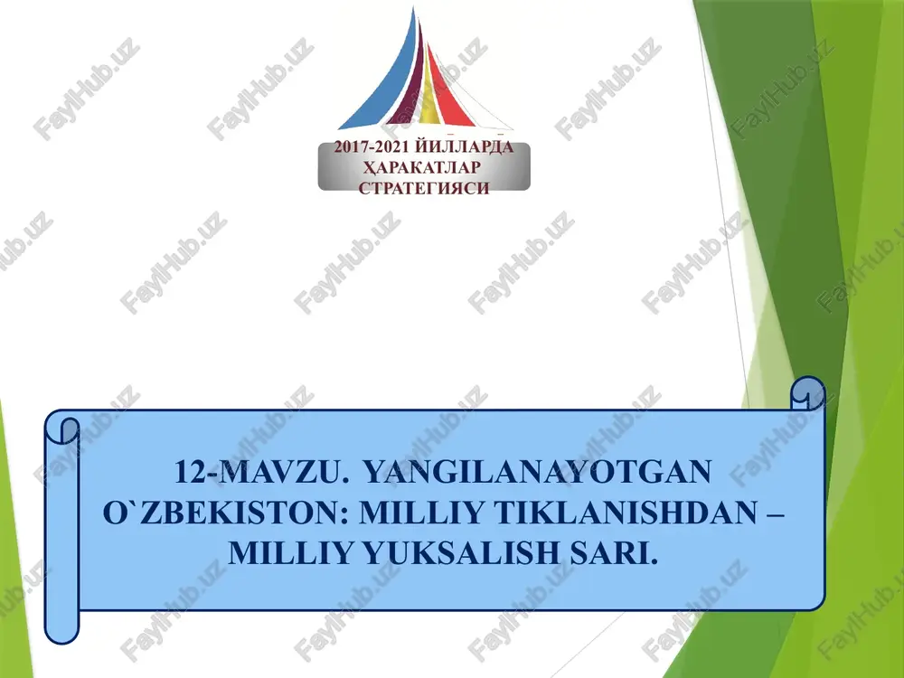 o'zbekiston milliy tiklanishdan milliy yuksalish sari — PPTX