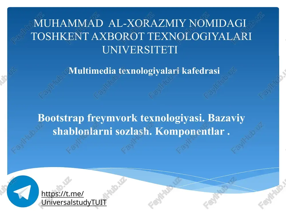 bootstrap freymvorki — PPTX