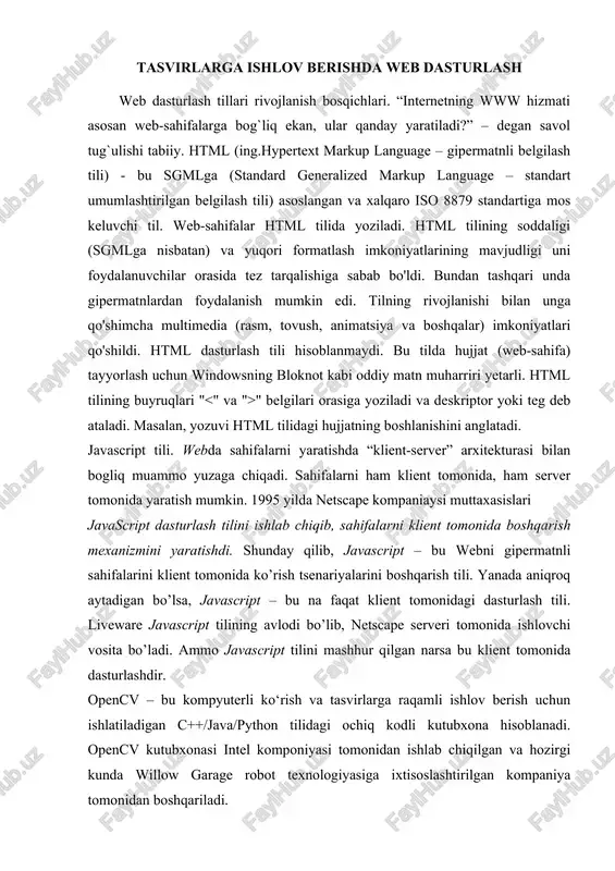 web dasturlash tilari — DOCX