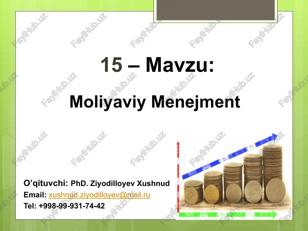moliyaviy menejment — PPT