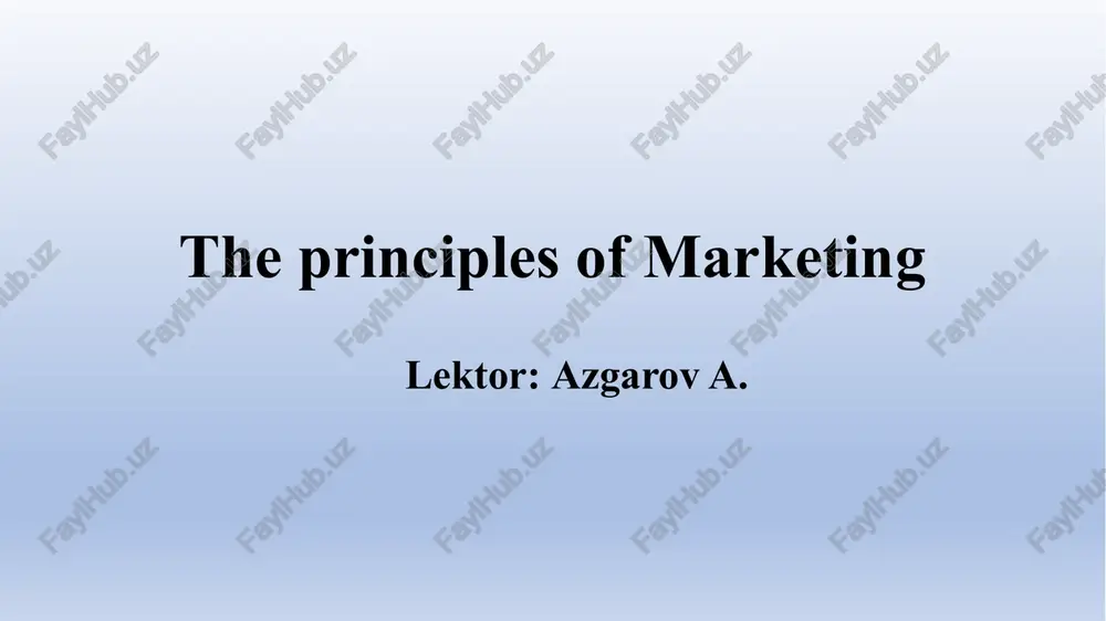 marketingning asosiy prinsiplari — PPTX