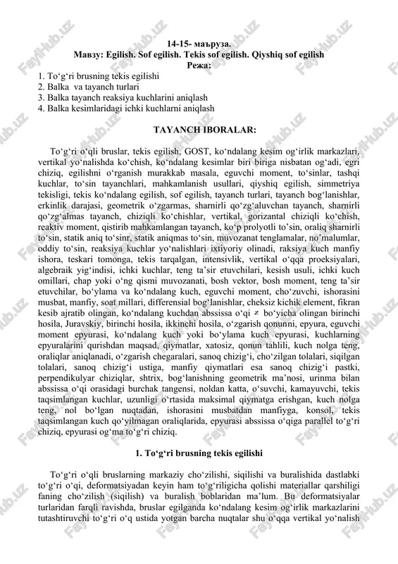 egilish va tayanchlar — DOCX
