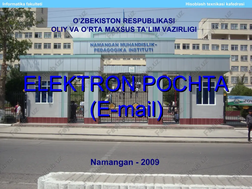 elektron pochta (e-mail) — PPT