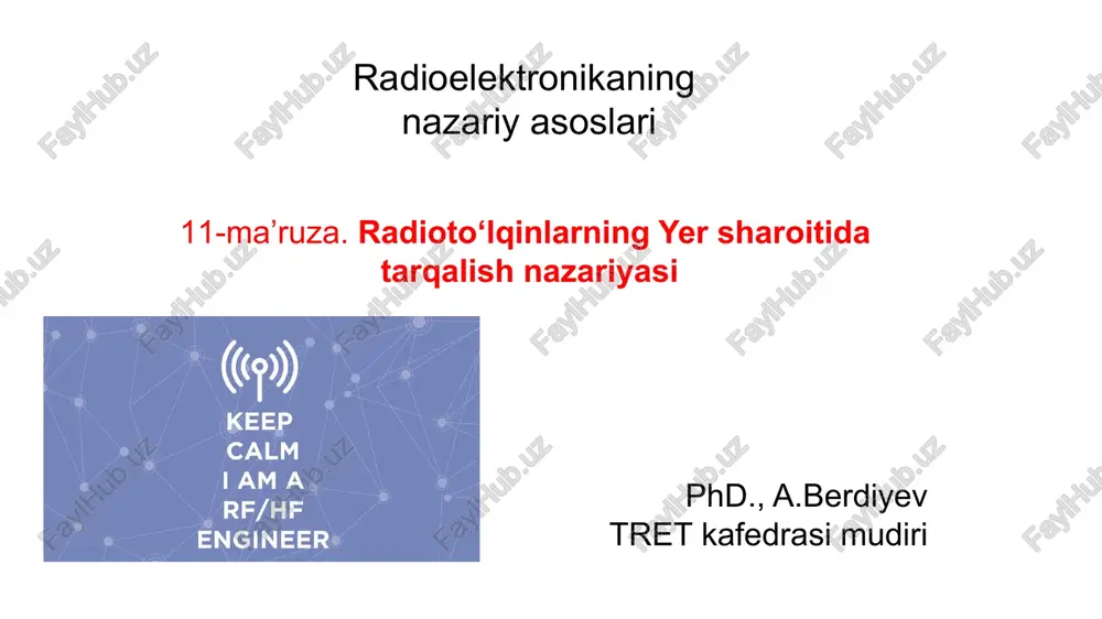 radioelektronikaning nazariy asoslari — PPTX