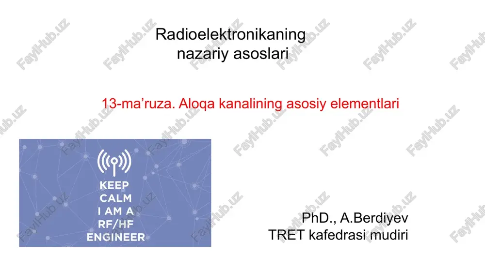 radioelektronikaning nazariy asoslari — PPTX