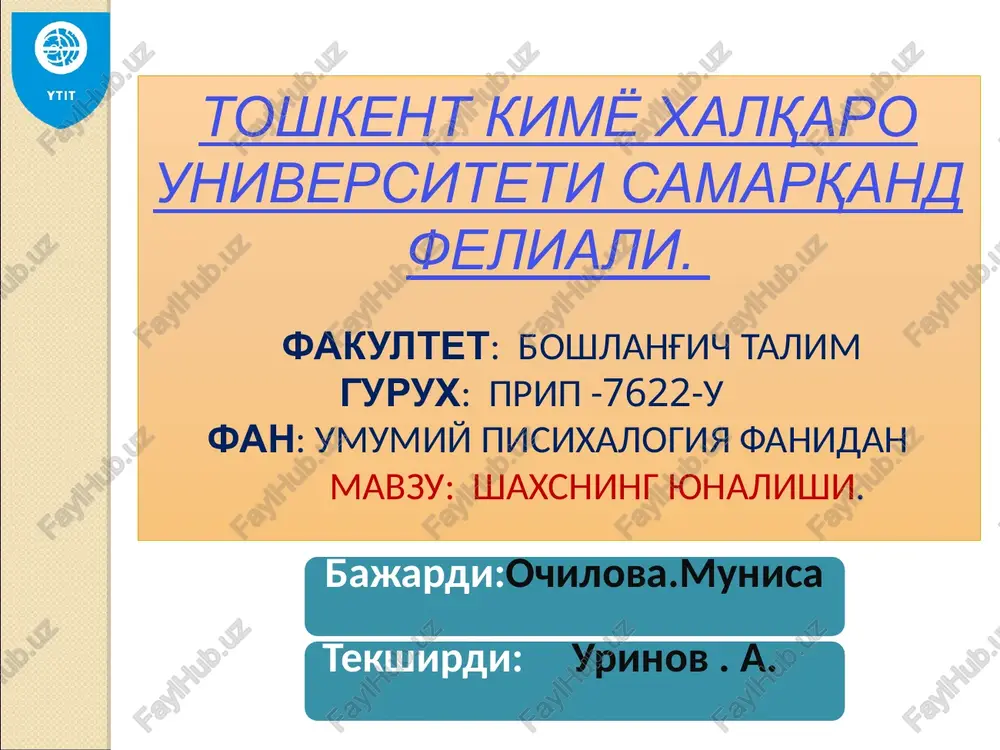 shaxsning yunalishi — PPTX