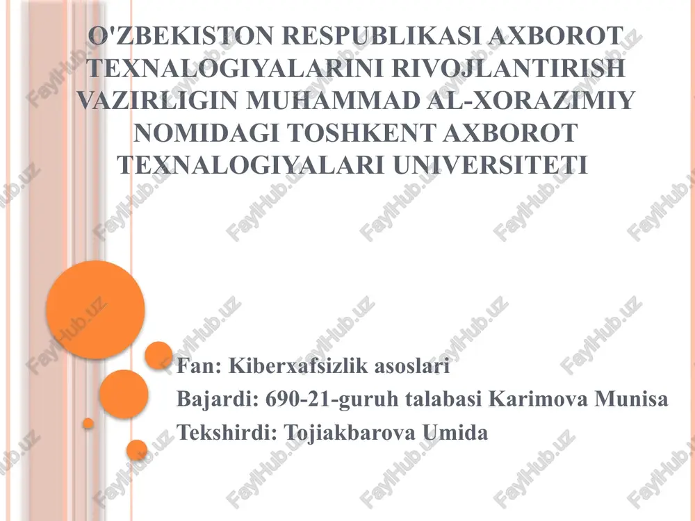 kiberxafsizlik asoslari — PPTX