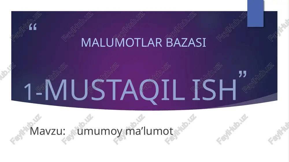 malumotlar bazasi — PPTX