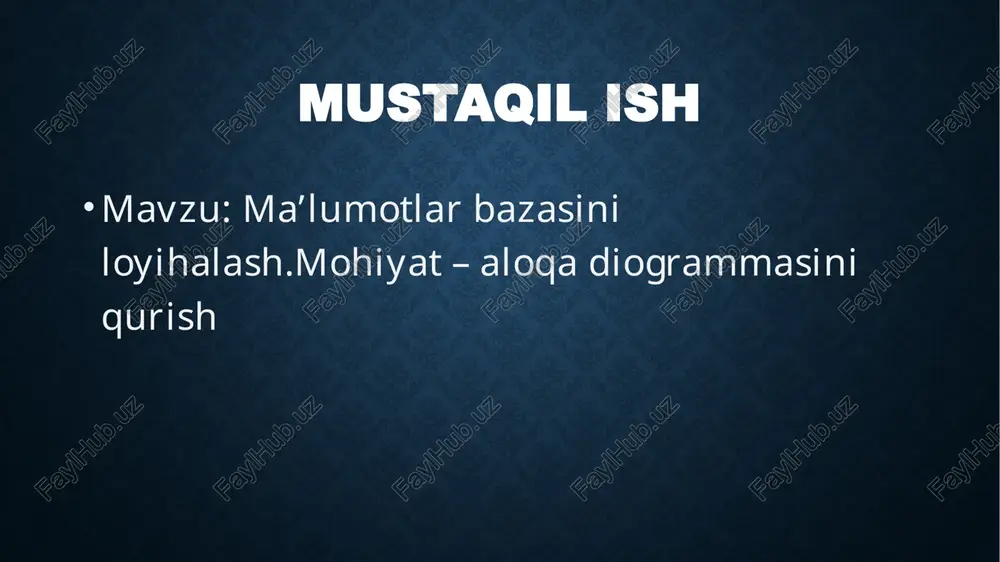 ma’lumotlarbazasini loyihalash — PPTX