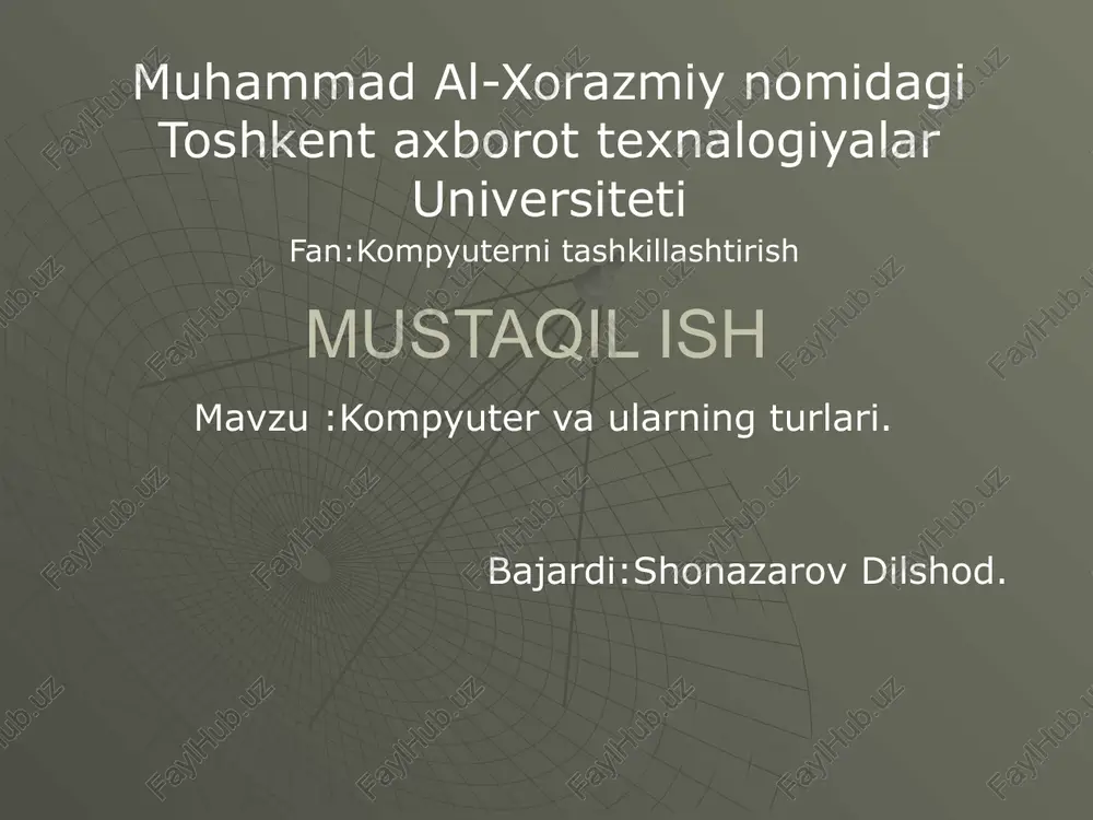 kompyuter va ularning turlari — PPTX