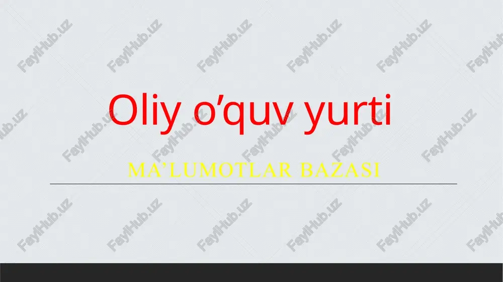ma’lumotlarbazasi — PPTX
