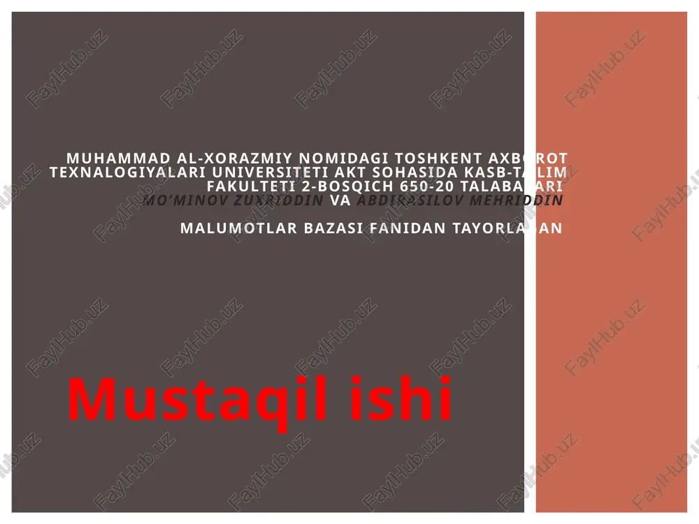 malumotlar bazasi — PPTX
