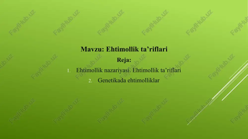 ehtimollik ta’riflari — PPTX