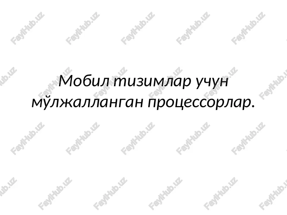 mobil operatsion tizimlar — PPTX