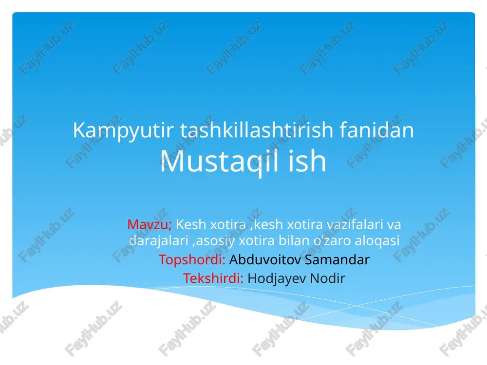 kampyutirtashkillashtirishfanidanmustaqilish — PPTX