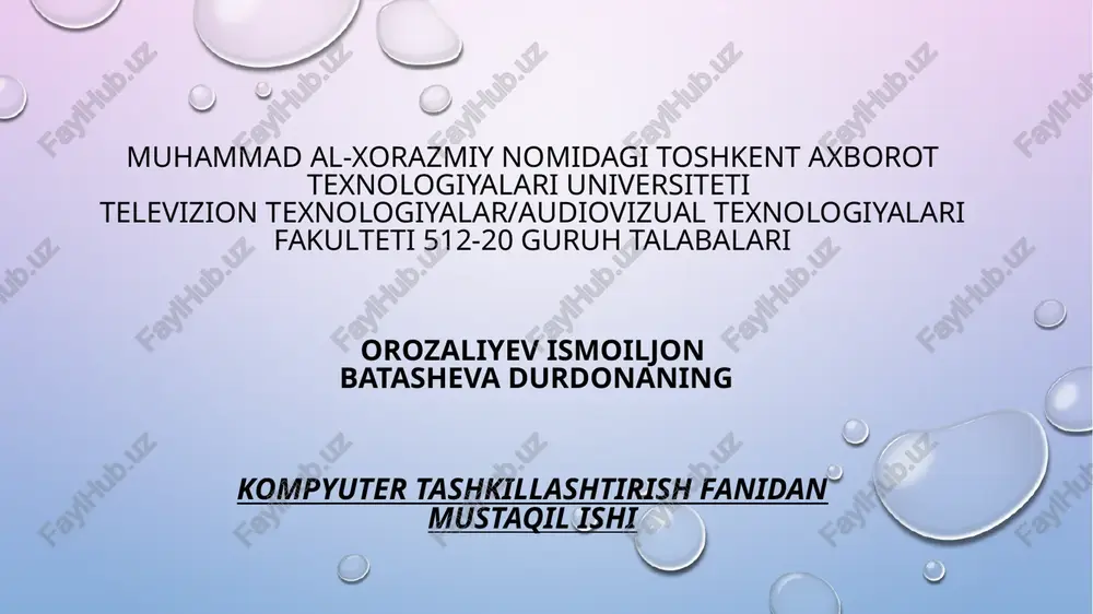 buyruqlar tizimi arxitekturasi — PPTX