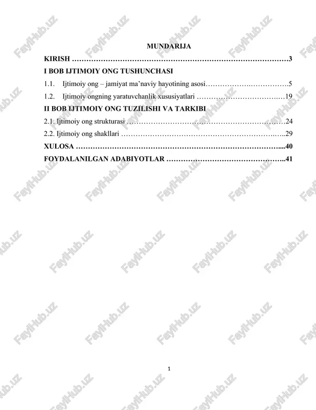 ijtimoiy ong shakllari — DOC