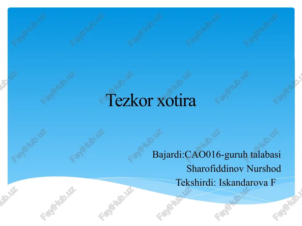 tezkorxotira — PPTX
