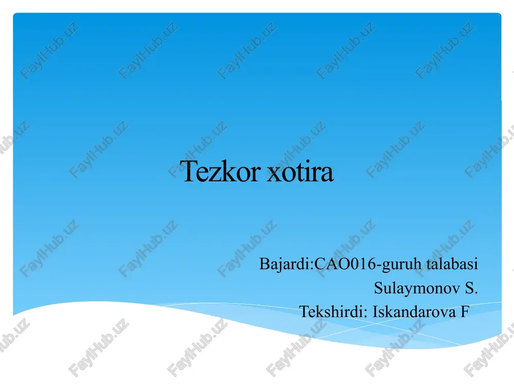 tezkorxotira — PPTX