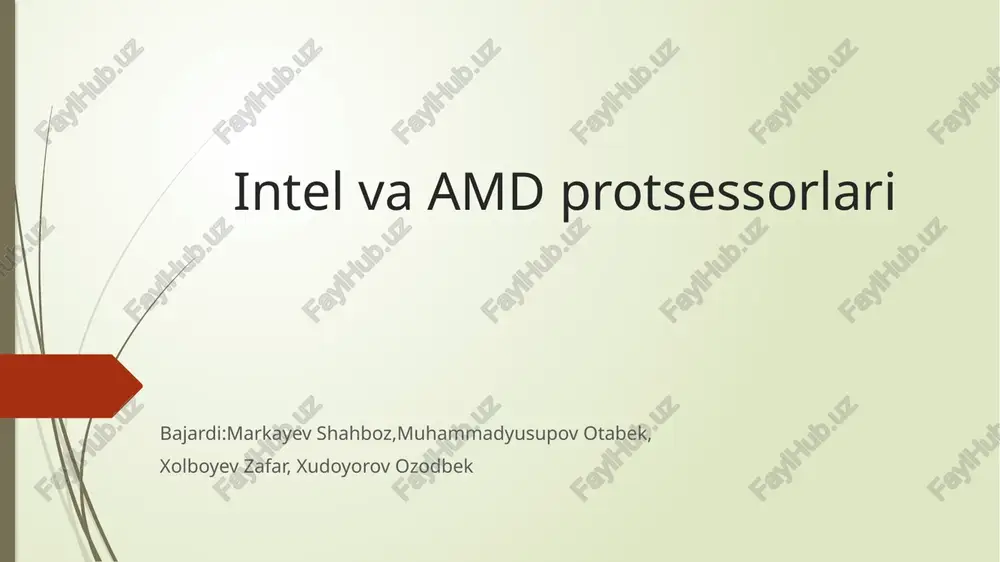 intel va amd protsessorlari — PPTX