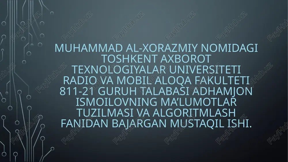 saralashning yaxshilangan usullari va ularning samaradorligi — PPTX
