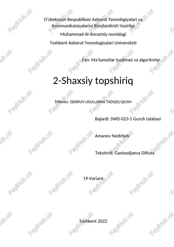 qidiruv usullarini tadqiq qilish — DOCX