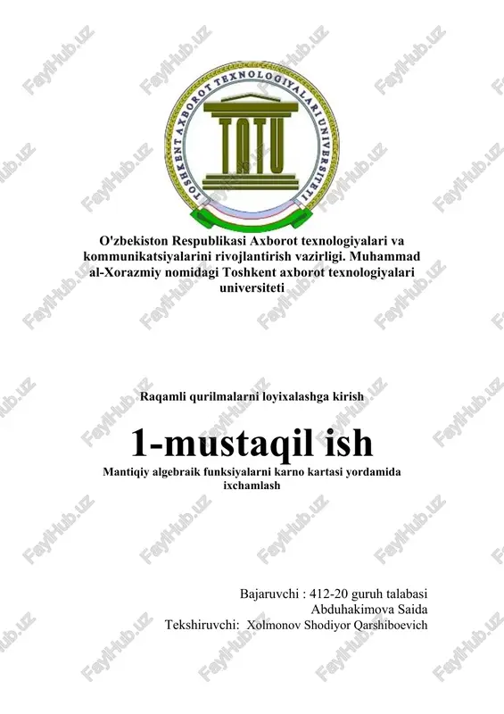 raqamli qurilmalarni loyixalashga kirish — DOCX