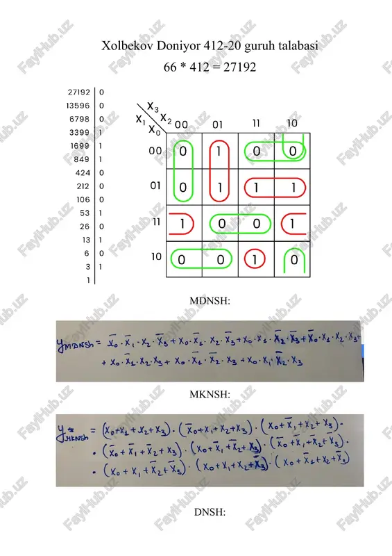 mantiqiy algebraik funksiyalar — DOCX