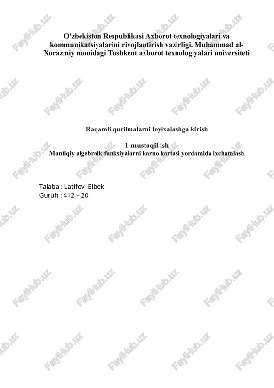 raqamli qurilmalarni loyixalashga kirish — DOCX
