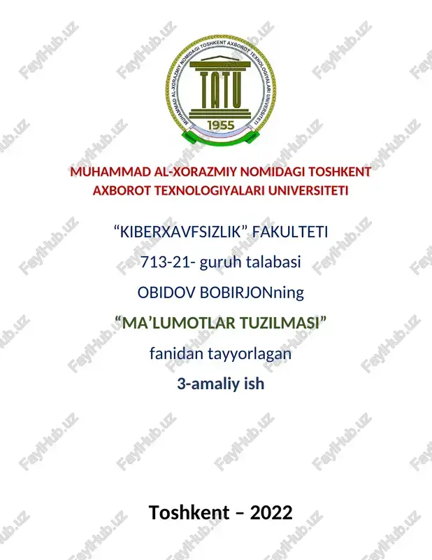 ma’lumotlar tuzilmasi — DOCX