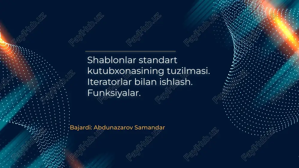 shablonlar standart kutubxonasining tuzilmasi — PPTX