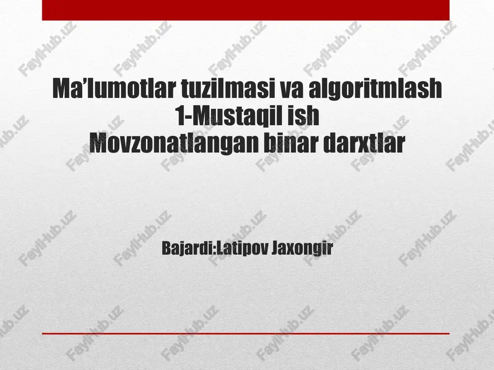 movzonatlangan binardaraxtlar — PPTX