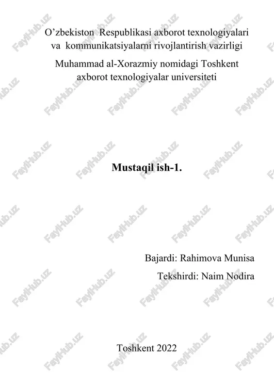 relyatsion ma’lumotlar ba’zasini loyihalash — DOCX