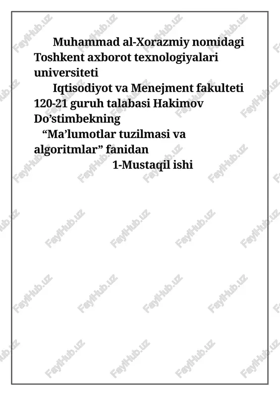 ma’lumotlar tuzilmasi va algoritmlar — DOCX