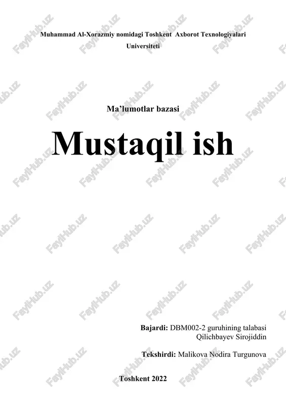 nosql ma'lumotlar bazasi va uning asosiy printsiplari — DOCX