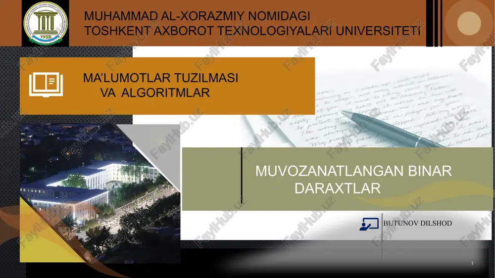 muvozanatlangan binar daraxtlar — PPTX