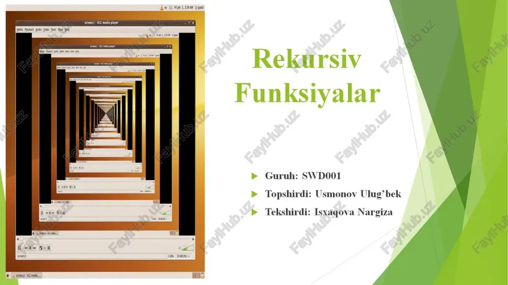 rekursiv funksiyalar — PPTX
