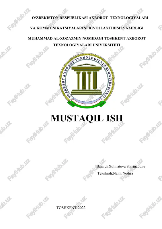 mysql dasturini o'rnatish — DOCX