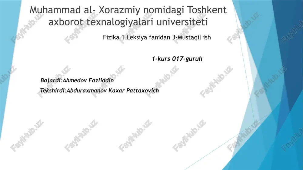 fizika1 leksiya — PPTX