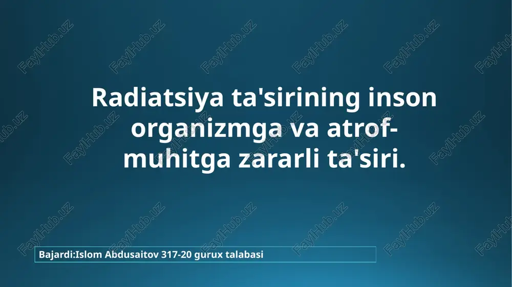 radiatsiya ta'siri — PPTX