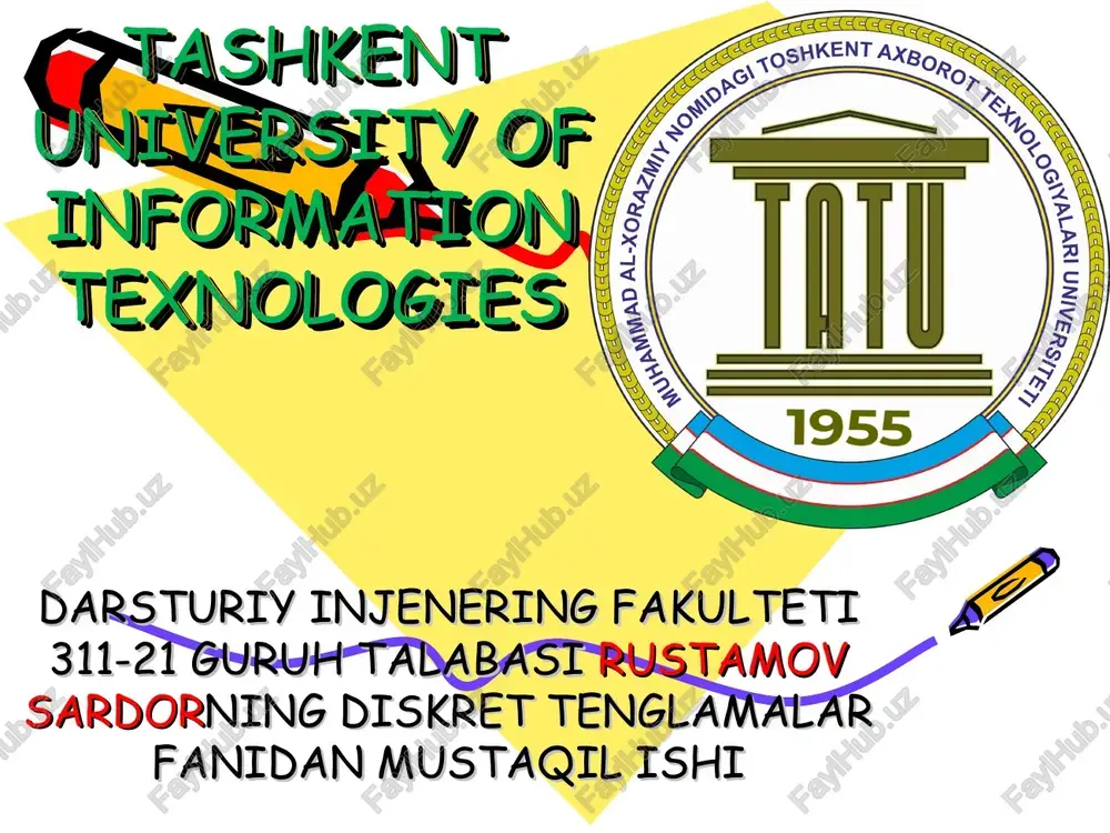 diskret tenglamalar — PPT