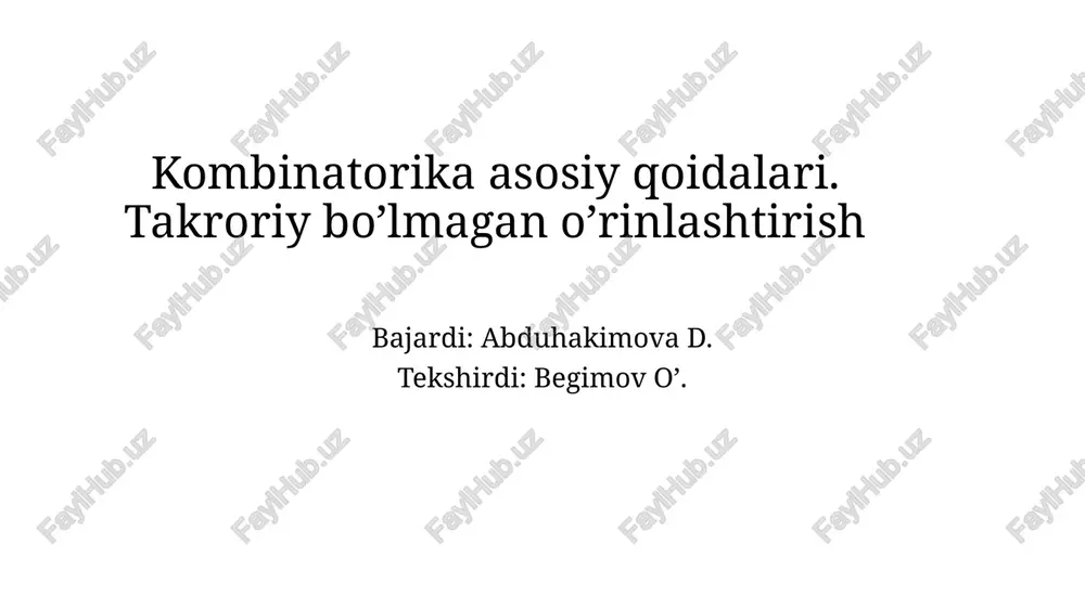 kombinatorika — PPTX