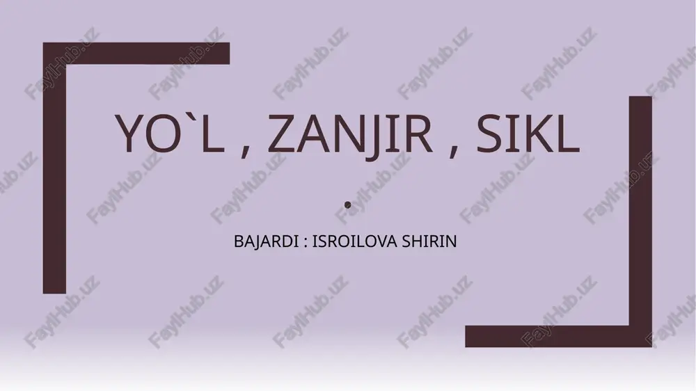 sodda zanjirlar — PPTX