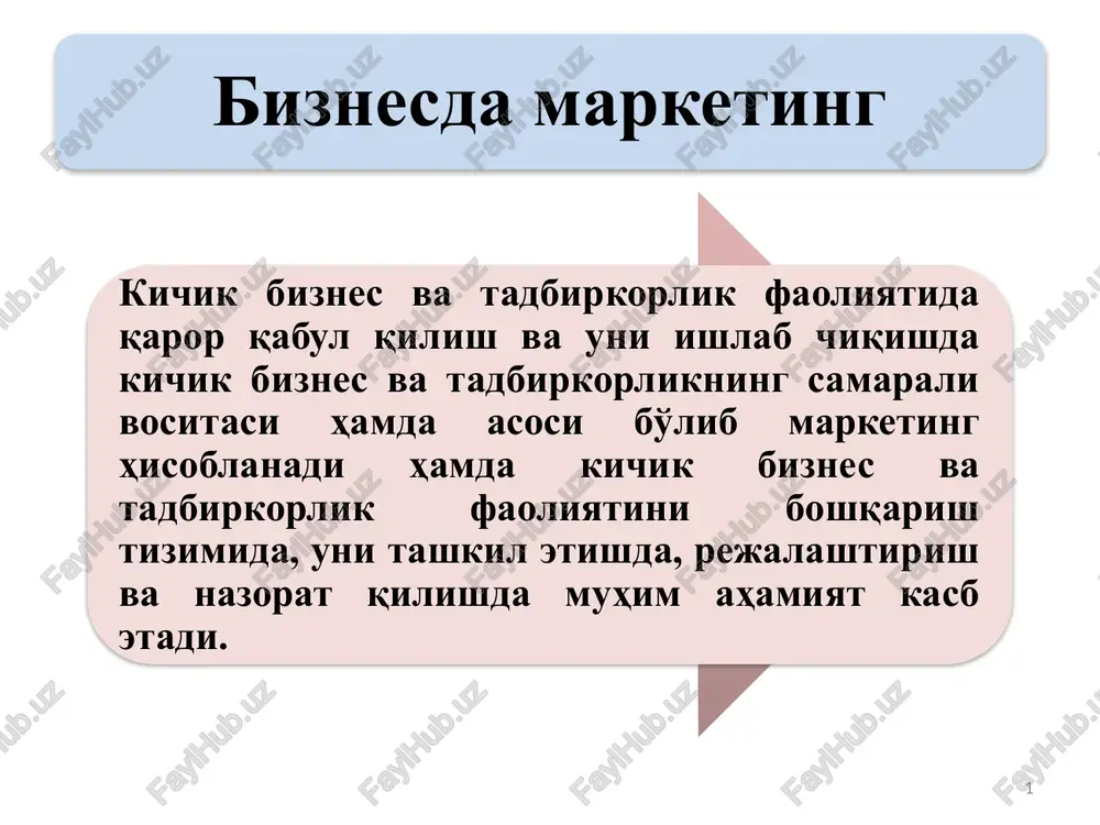 marketing tamoyillari — PPTX