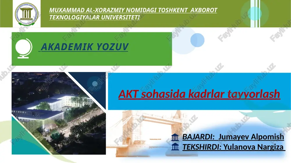 akt sohasida kadrlar tayyorlash — PPTX