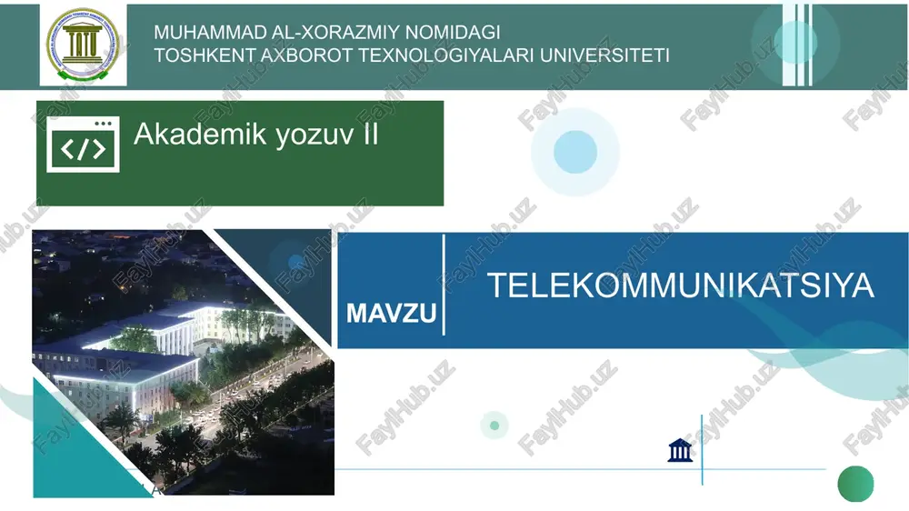 telekommunikatsiya tuzilmasi — PPTX