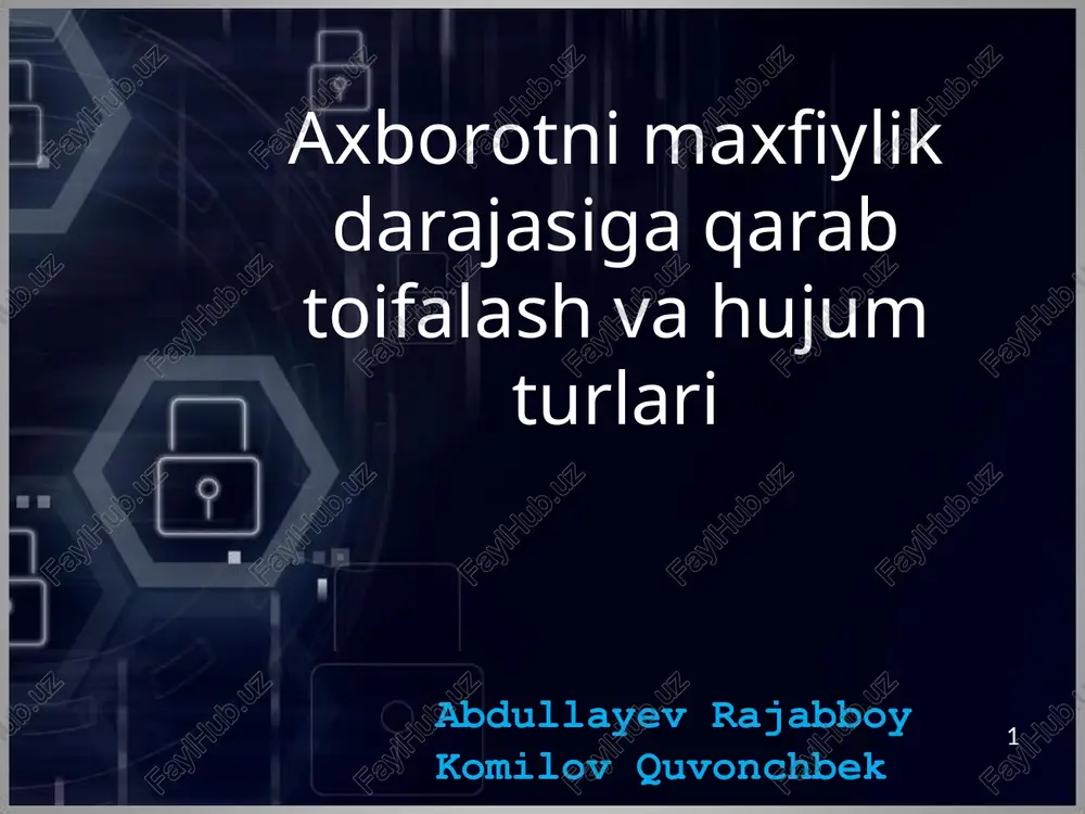 xavfsizlik — PPTX