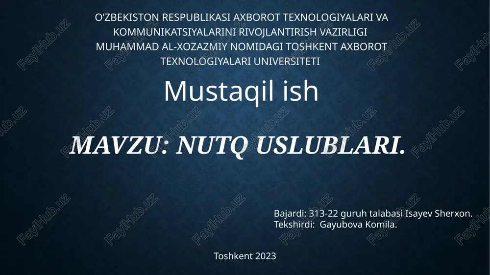 nutq uslublari — PPTX