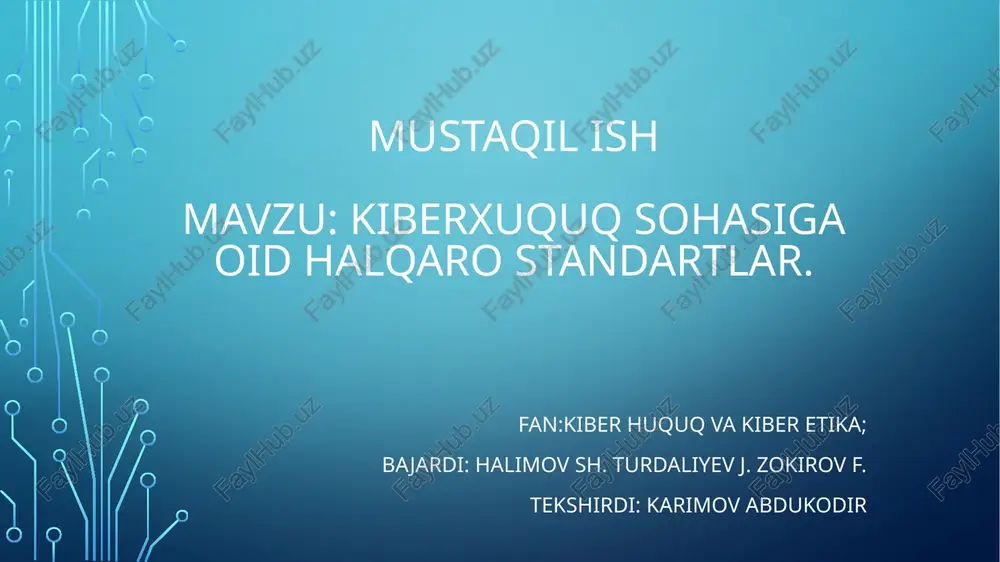 xalqaro kiberhuquq deklaratsiyasi — PPTX